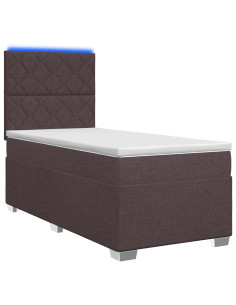 Letto box spring con materasso Marrone Scuro 80 x 200 cm 2