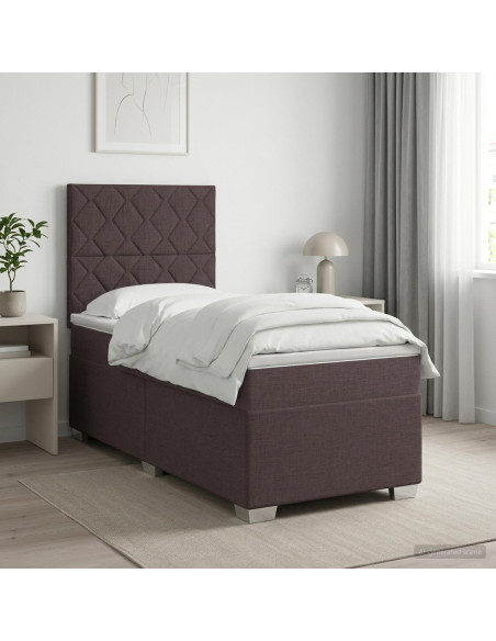 Letto box spring con materasso Marrone Scuro 90 x 200 cm