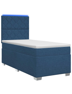 Letto box spring con materasso Blu 90 x 200 cm Tessuto 2