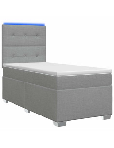 Letto box spring con materasso Grigio Chiaro 100 x 200 cm 2