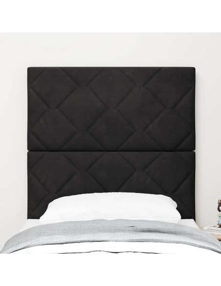 Testiera Nero 80 cm Velluto