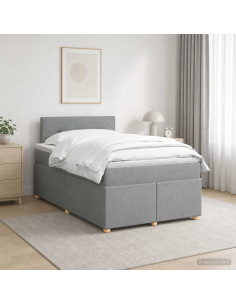 Letto box spring con materasso Grigio Chiaro 120 x 200 cm