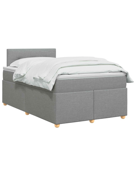 Letto box spring con materasso Grigio Chiaro 120 x 200 cm