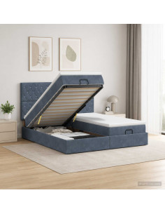 Letto ottomano con materasso 2 pz Grigio Scuro Velluto