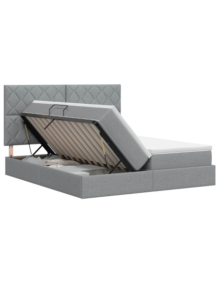 Letto con Contenitore Grigio Chiaro 180 x 200 cm Tessuto