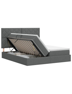 Letto con Contenitore Grigio Scuro 180 x 200 cm Tessuto 2