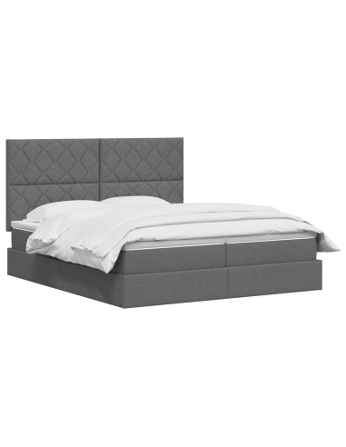 Letto con Contenitore Grigio Scuro 180 x 200 cm Tessuto