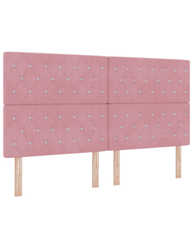 Letto con Contenitore con testiera Rosa 180 x 200 cm Velluto