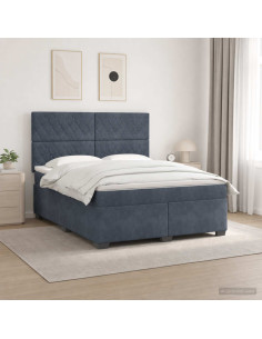 Letto box spring con materasso Grigio Scuro 160 x 200 cm