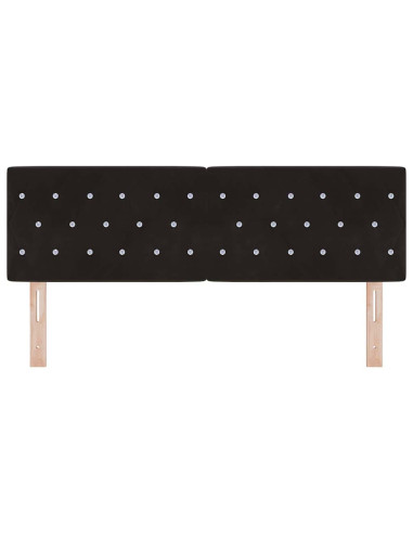 Testiera LED con strisce LED con testiera Nero 144 cm Velluto