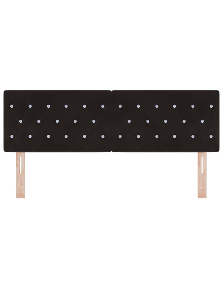 Testiera LED con strisce LED con testiera Nero 144 cm Velluto