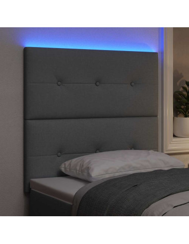 Testiera LED con strisce LED Grigio chiaro 100 cm Tessuto