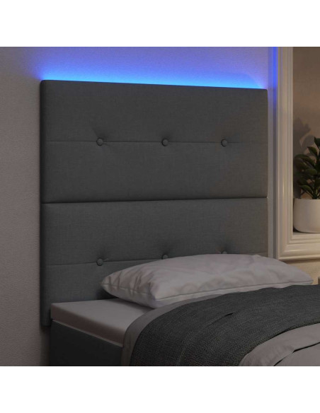 Testiera LED con strisce LED Grigio chiaro 100 cm Tessuto