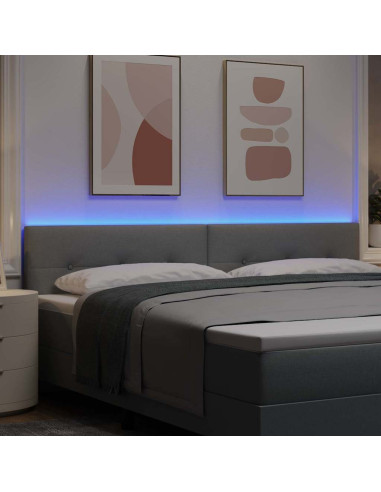 Testiera LED con strisce LED Grigio chiaro 200 cm Tessuto