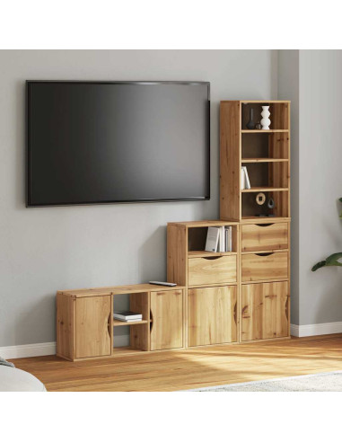 Mobile TV 4 pz con Contenitore ODDA in Legno Massello di Pino