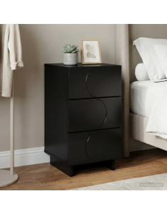 Armadio da Notte Nero 33,5 x 34,5 x 60 cm Legno ingegnerizzato