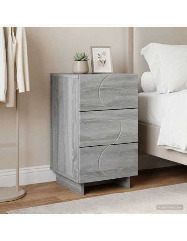 Armadio da Notte Sonoma grigio 33,5 x 34,5 x 60 cm
