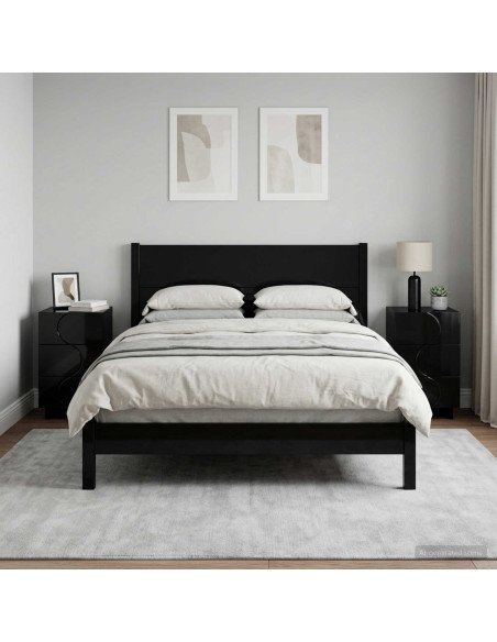 Armadio da Notte 2 pcs Nero 33,5 x 34,5 x 60 cm