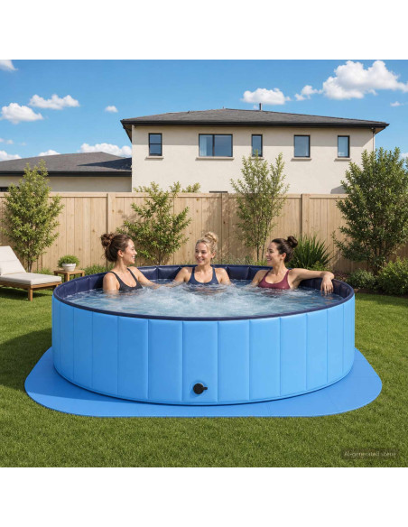Tappetino per piscina 36 pz Ø 350 cm Rotondo Schiuma EVA Blu