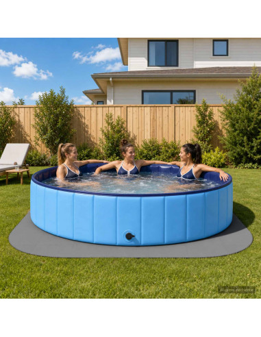 Tappetino per piscina 49 pz Ø 408 cm Rotondo Schiuma EVA Grigio