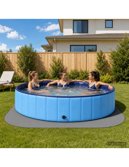 Tappetino per piscina 49 pz Ø 408 cm Rotondo Schiuma EVA Grigio