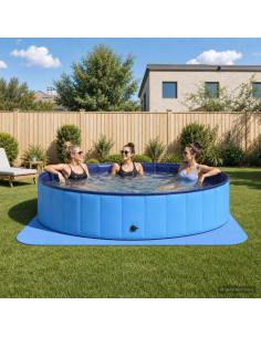 Tappetino per piscina 49 pz Ø 408 cm Rotondo Schiuma EVA Blu