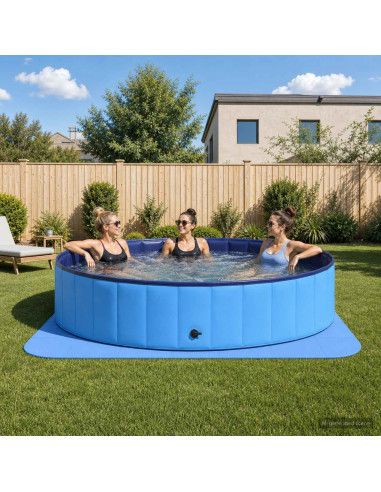 Tappetino per piscina 49 pz Ø 408 cm Rotondo Schiuma EVA Blu