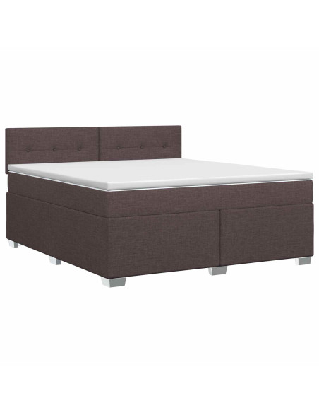 Letto box spring con materasso Marrone Scuro 180 x 200 cm