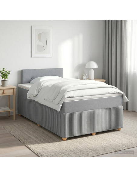 Letto box spring con materasso Grigio Chiaro 120 x 200 cm