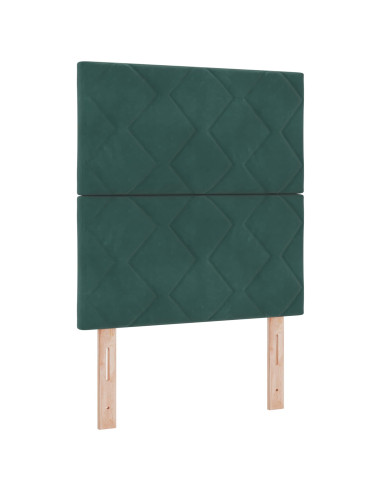 Letto Ottomano con Materasso e LED Verde Scuro 80 x 200 cm