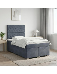 Letto box spring con materasso Grigio Scuro 120 x 200 cm