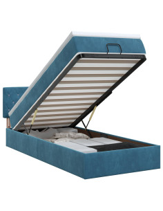 Letto ottomano con materasso Blu Scuro 80 x 200 cm Velluto 2