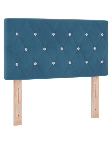 Letto ottomano con materasso Blu Scuro 80 x 200 cm Velluto