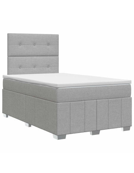 Letto box spring con materasso Grigio Chiaro 120 x 200 cm