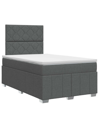 Letto box spring con materasso Grigio Scuro 120 x 200 cm