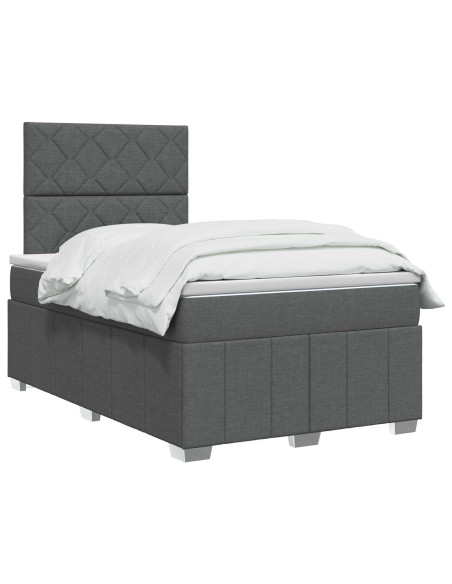 Letto box spring con materasso Grigio Scuro 120 x 200 cm