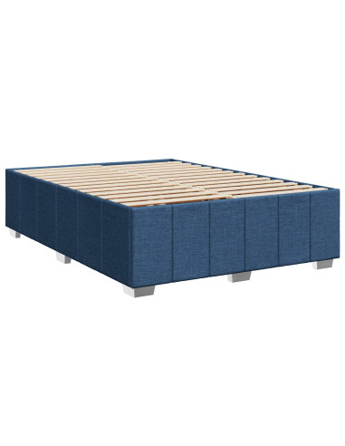 Letto box spring con materasso Blu 140 x 200 cm Tessuto