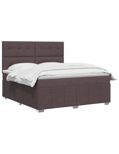 Letto box spring con materasso Marrone Scuro 180 x 200 cm