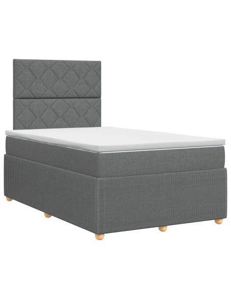 Letto box spring con materasso Grigio Scuro 120 x 190 cm