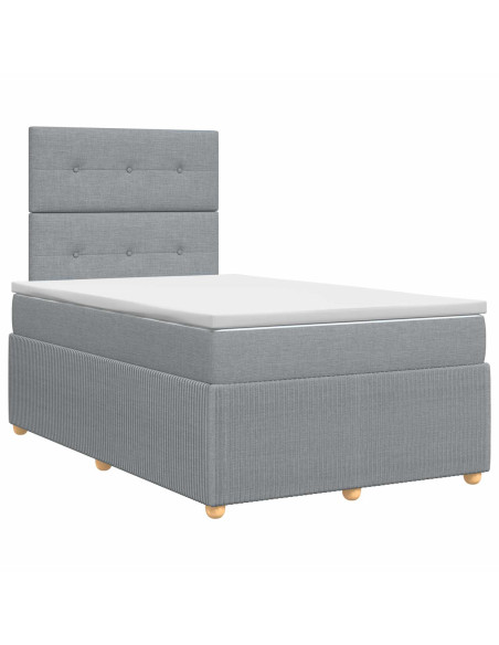 Letto box spring con materasso Grigio Chiaro 120 x 200 cm