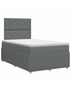 Letto box spring con materasso Grigio Scuro 120 x 200 cm 2