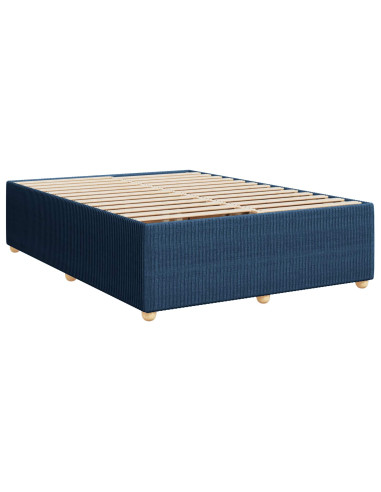 Letto box spring con materasso Blu 140 x 190 cm Tessuto