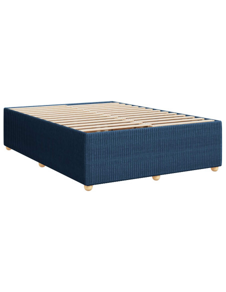 Letto box spring con materasso Blu 140 x 200 cm Tessuto