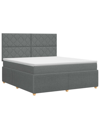 Letto box spring con materasso Grigio Scuro 160 x 200 cm