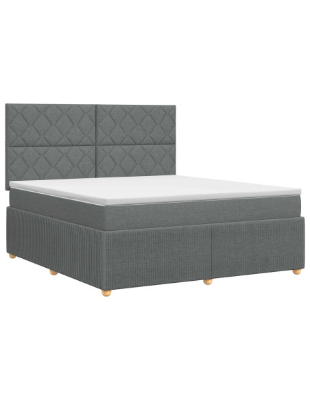 Letto box spring con materasso Grigio Scuro 160 x 200 cm