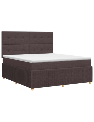 Letto box spring con materasso Marrone Scuro 180 x 200 cm