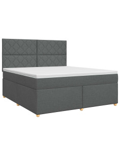Letto box spring con materasso Grigio Scuro 160 x 200 cm 2
