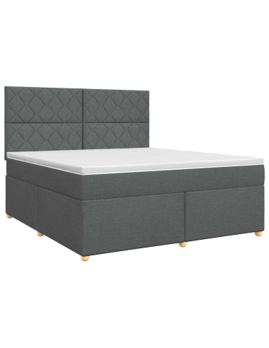 Letto box spring con materasso Grigio Scuro 160 x 200 cm