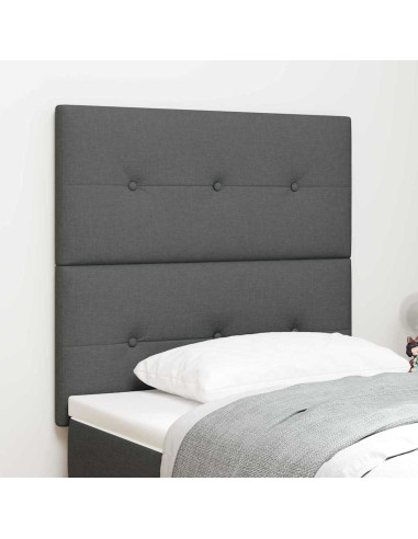 Testiera regolabile in altezza Grigio scuro 90 cm Tessuto