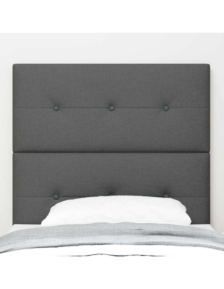 Testiera regolabile in altezza Grigio scuro 90 cm Tessuto